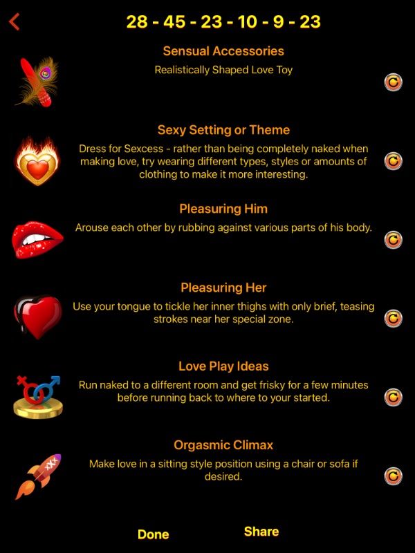 Lovemaking Lottery Main Screen